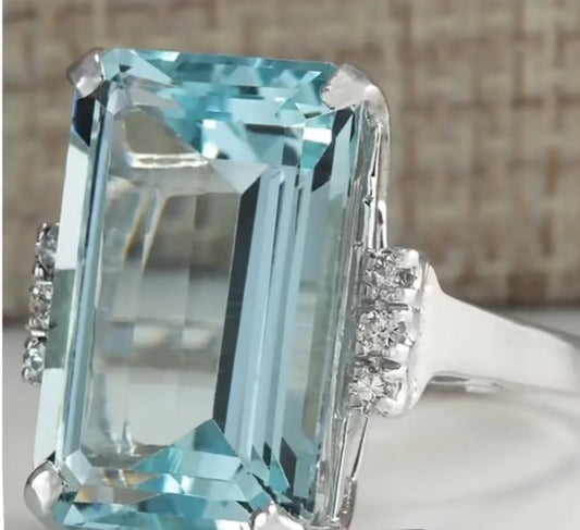 Large Rectangular Zircon Ring