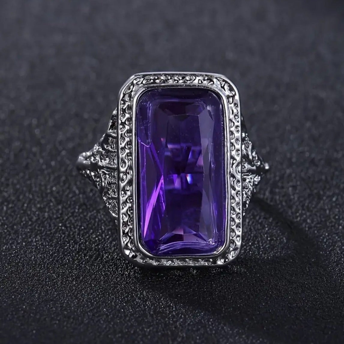 Large Square Zircon Ring