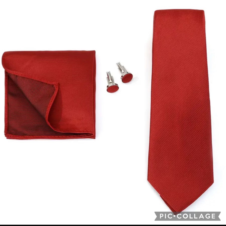 Slim Neck Tie Handkerchief Set