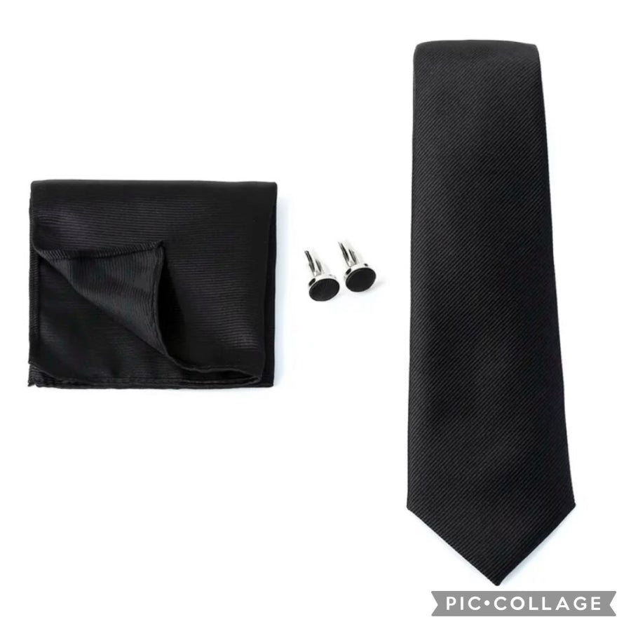 Slim Neck Tie Handkerchief Set