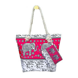 Thai Elephant shoulder bag with pouch