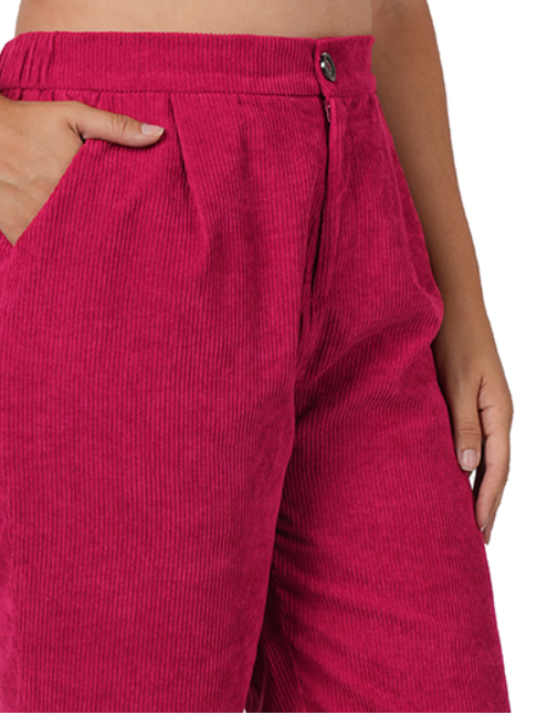 CORDUROY PLEATED PANTS